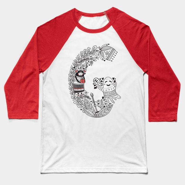 Letter G (Buu&Luu Alphabet) Baseball T-Shirt by yuliia_bahniuk